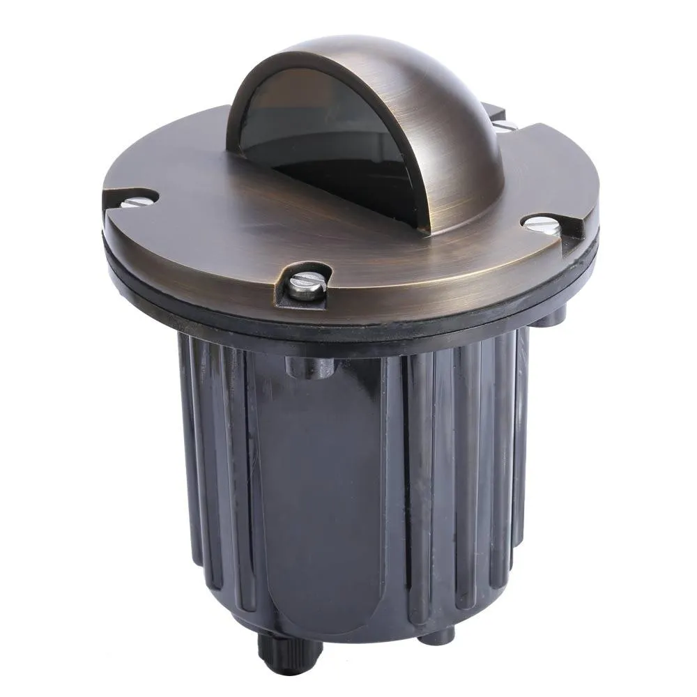 12V LED Landscape In-Ground Well Light Half Moon Head Brass
