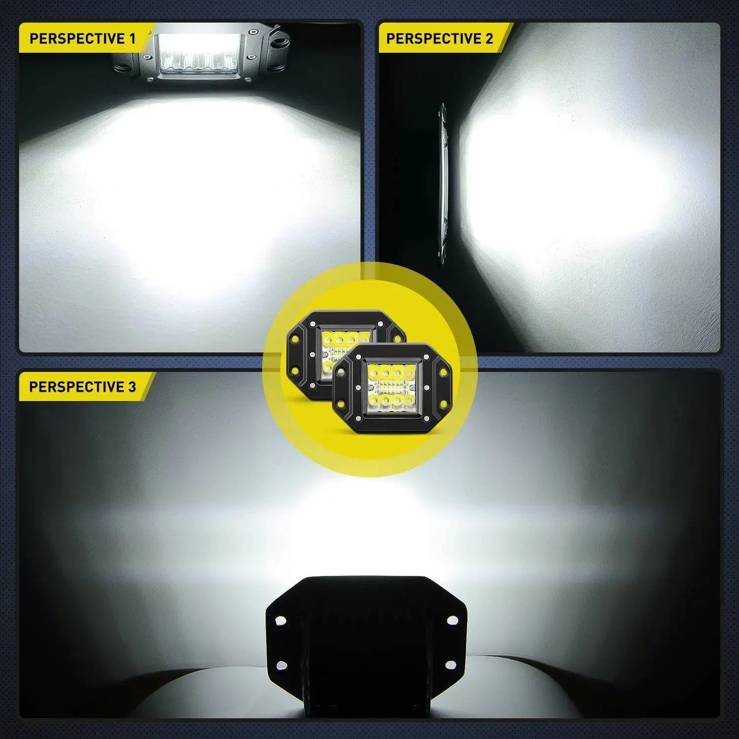 4.8 Inch 42W Flush Mount Spot Flood Led Work Lights (Pair)