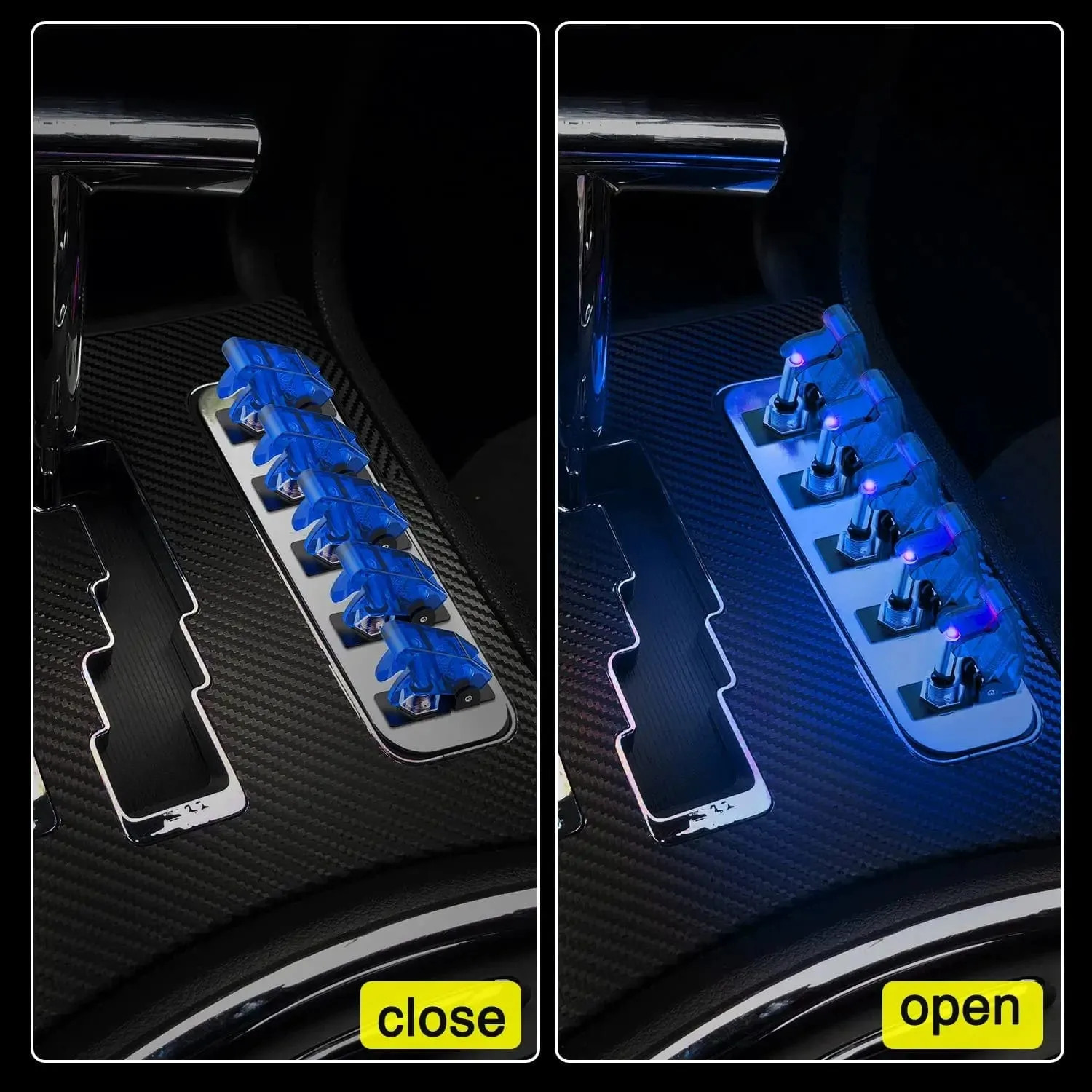 5Pcs 3Pin SPST ON-Off Blue LED Toggle Switch