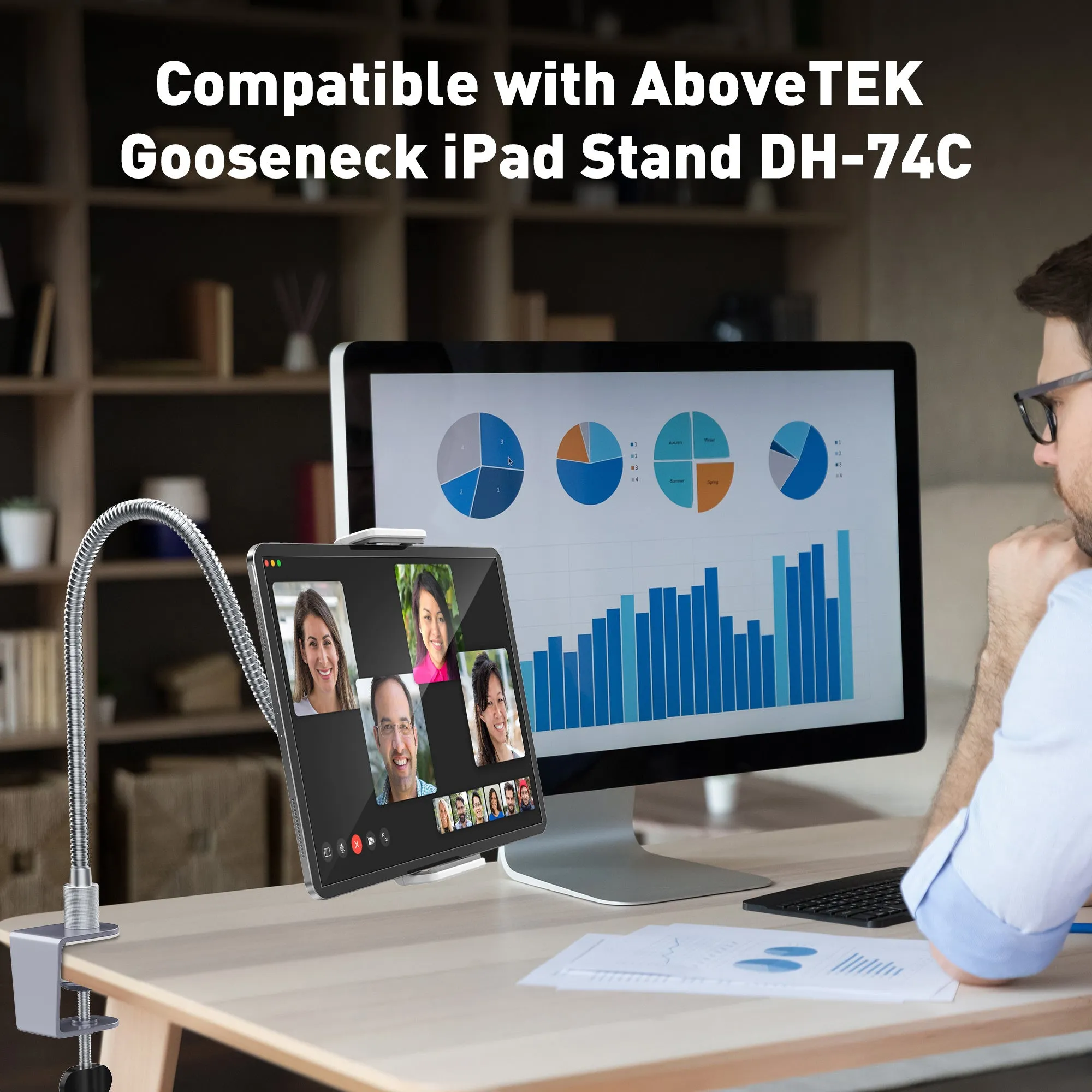 AboveTEK iPad Holder Fits for 4.5"-13.5" Tablet (Holder Only) - (TA-5)