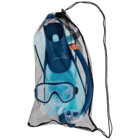 Adult’s diving snorkelling fins mask and snorkel kit snk 500 - blue
