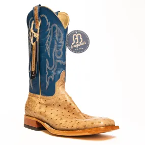 Anderson Bean Mink Full Quill Ostrich with Royal Blue Top