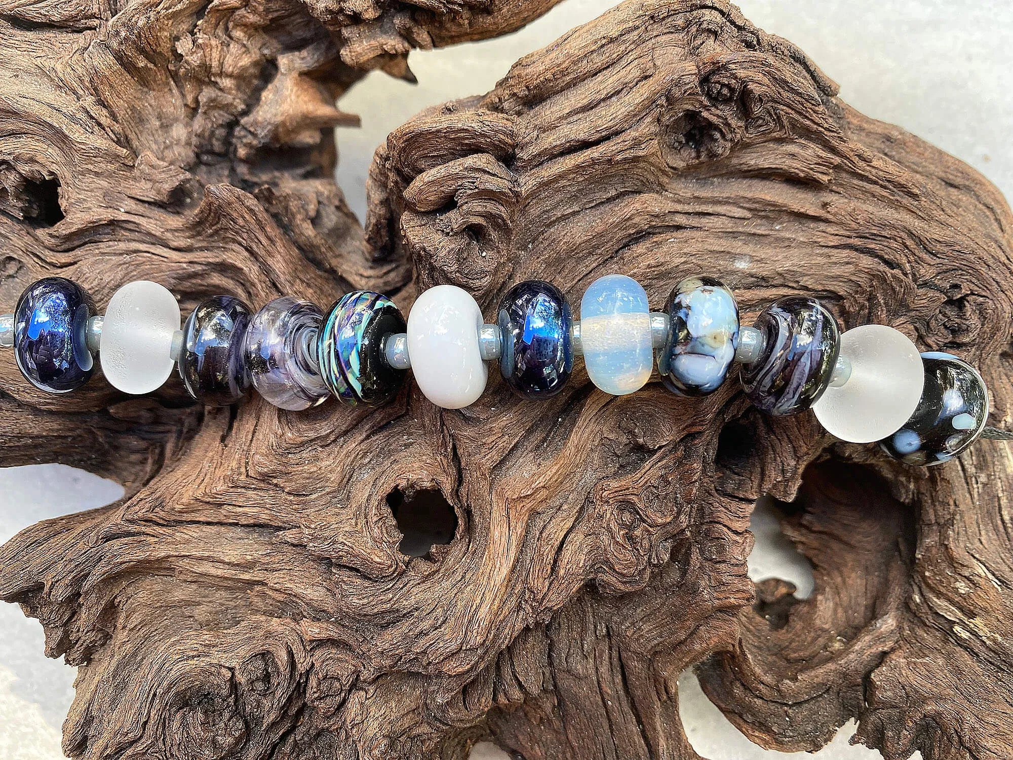 Black & Gray Lampwork Bead Set SRA