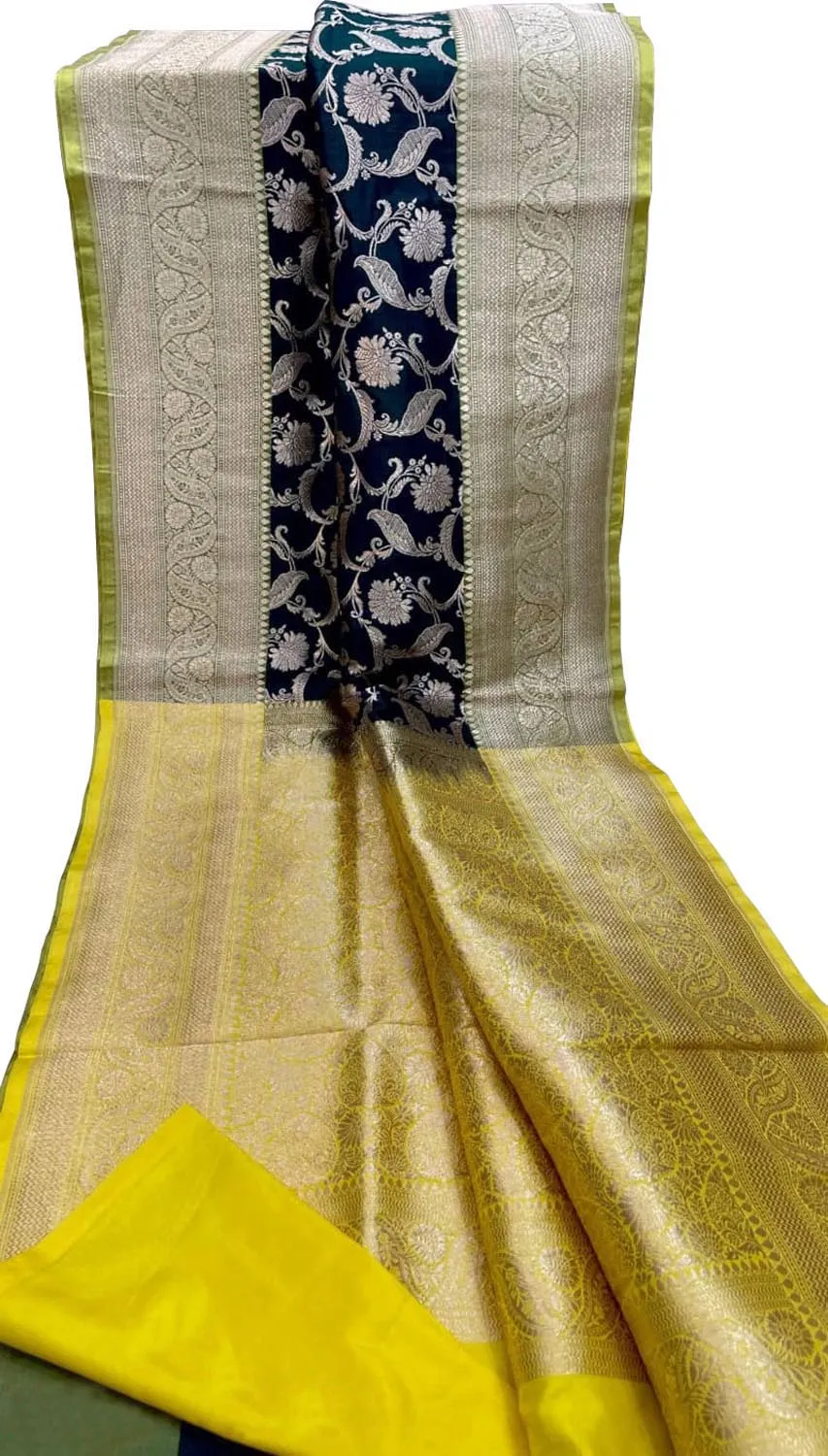 Black Banarasi Handloom Pure Katan Silk Saree