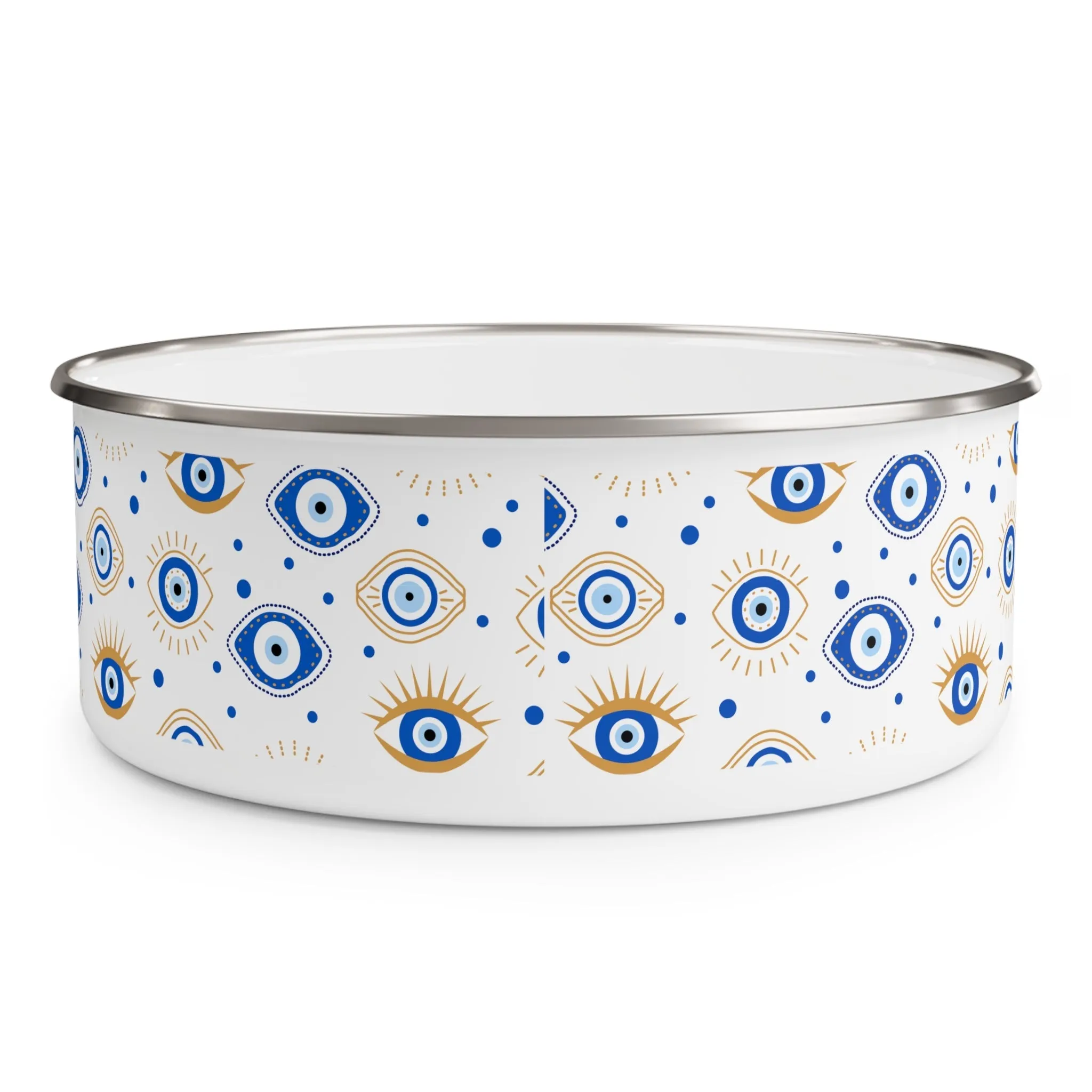 Blue Eye Enamel Bowl with Lid