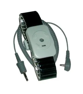 Dual Conductor Black Speidel Metal Wrist Strap With 20' Coil Cord, Small-5PK
