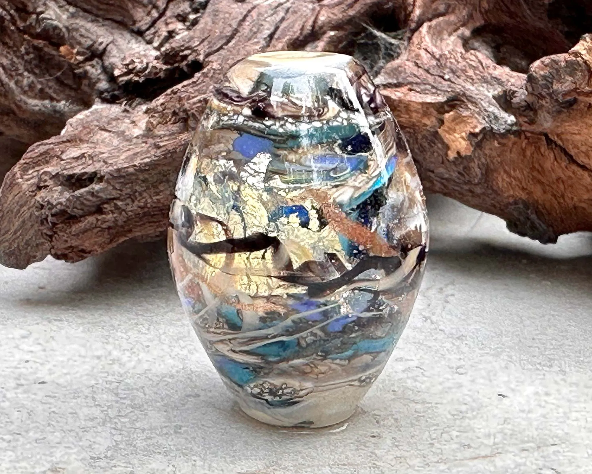 Eclectic Blue Lampwork Focal Bead SRA