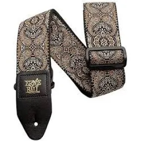 Ernie Ball Gold And Black Paisley Jacquard Guitar Strap