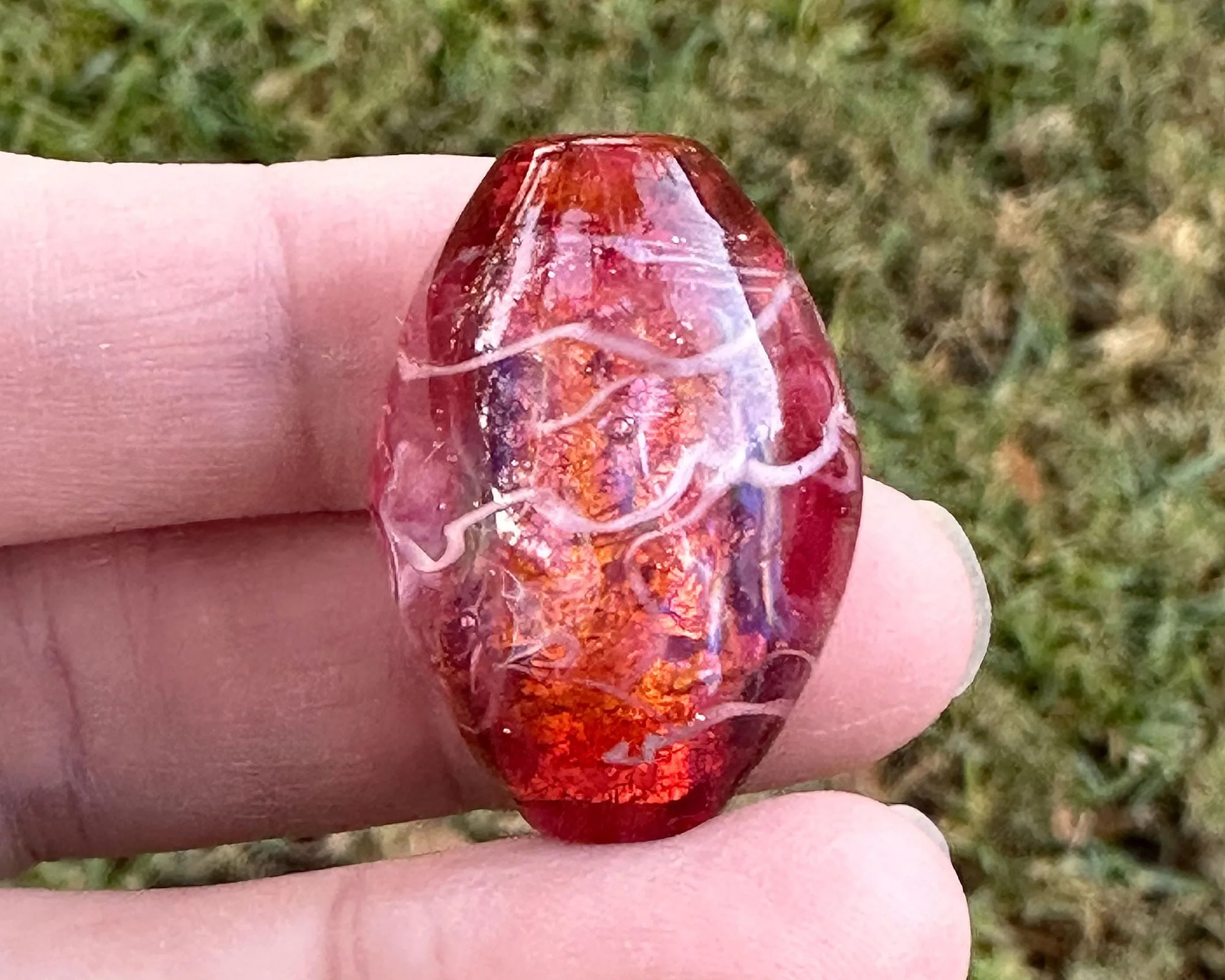 Fancy Fuchsia Pink Lampwork Focal Bead