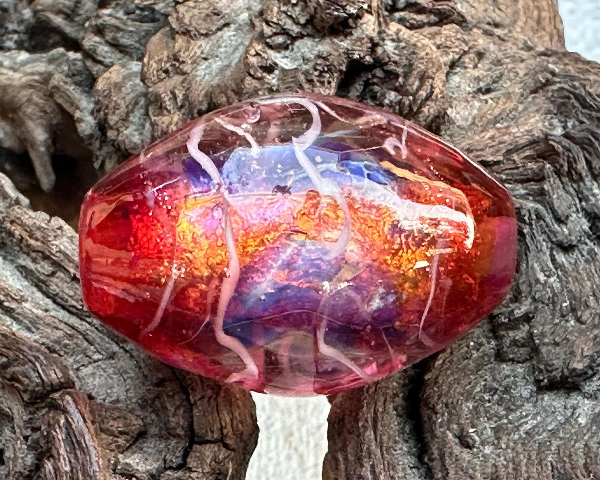 Fancy Fuchsia Pink Lampwork Focal Bead