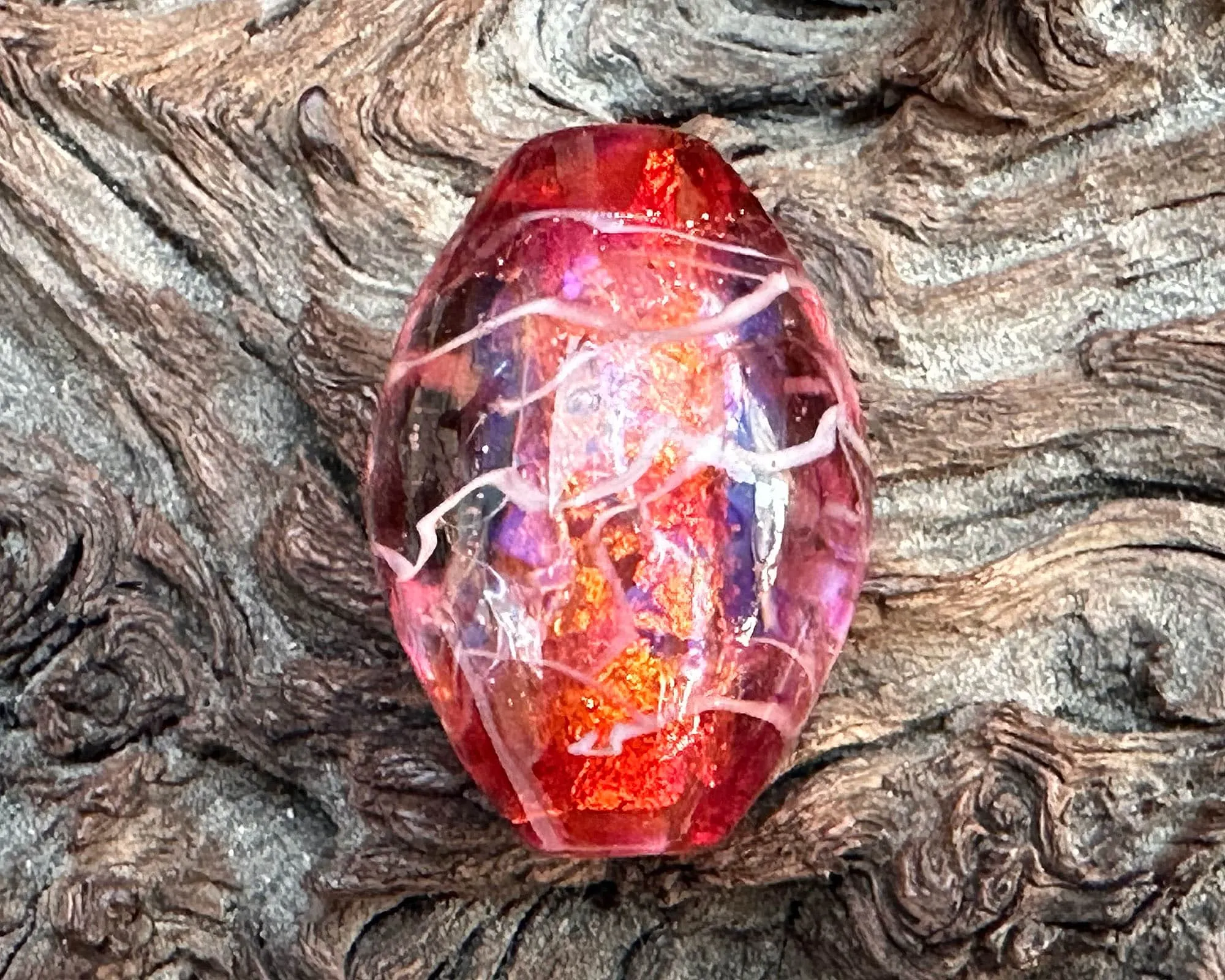 Fancy Fuchsia Pink Lampwork Focal Bead