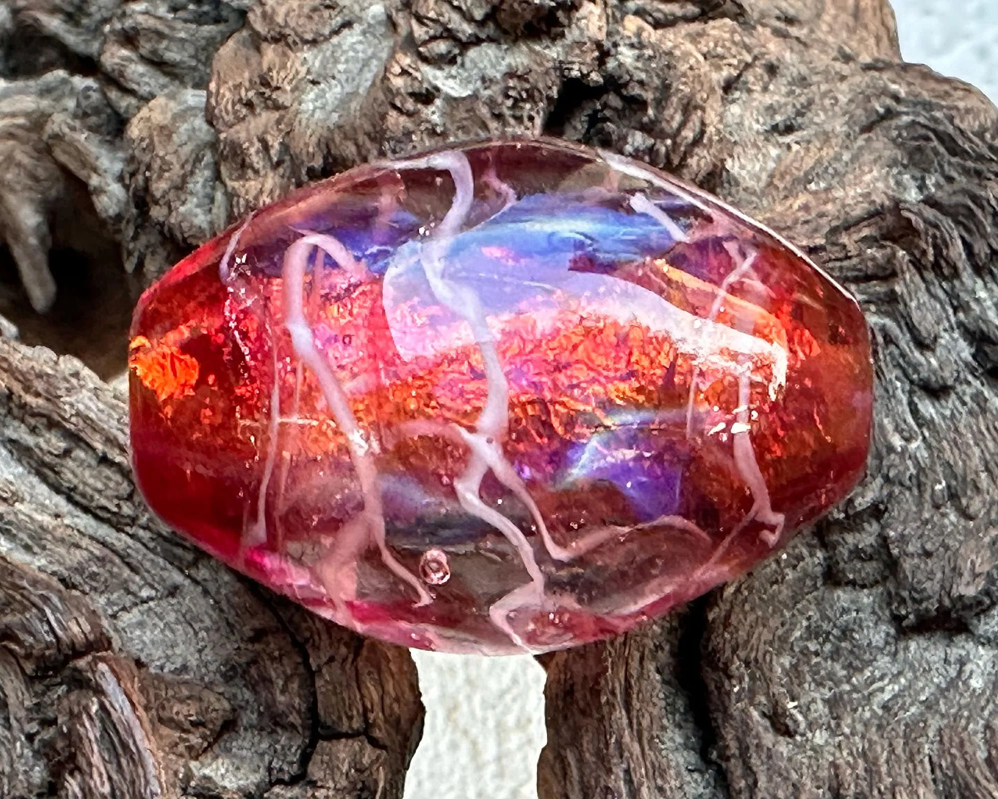 Fancy Fuchsia Pink Lampwork Focal Bead