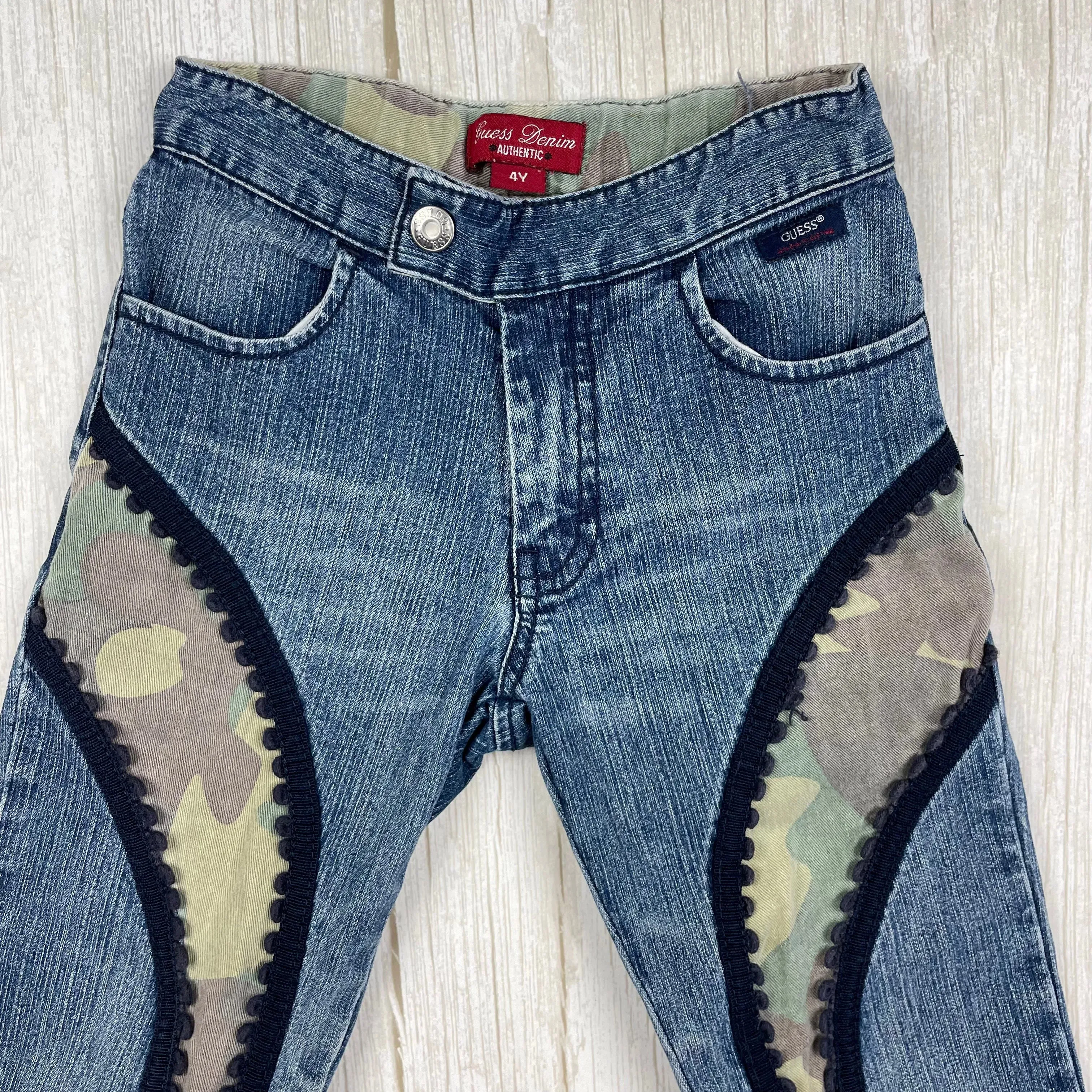 Guess Panelled Front Boot Flare Girls Jeans - Size 4Y