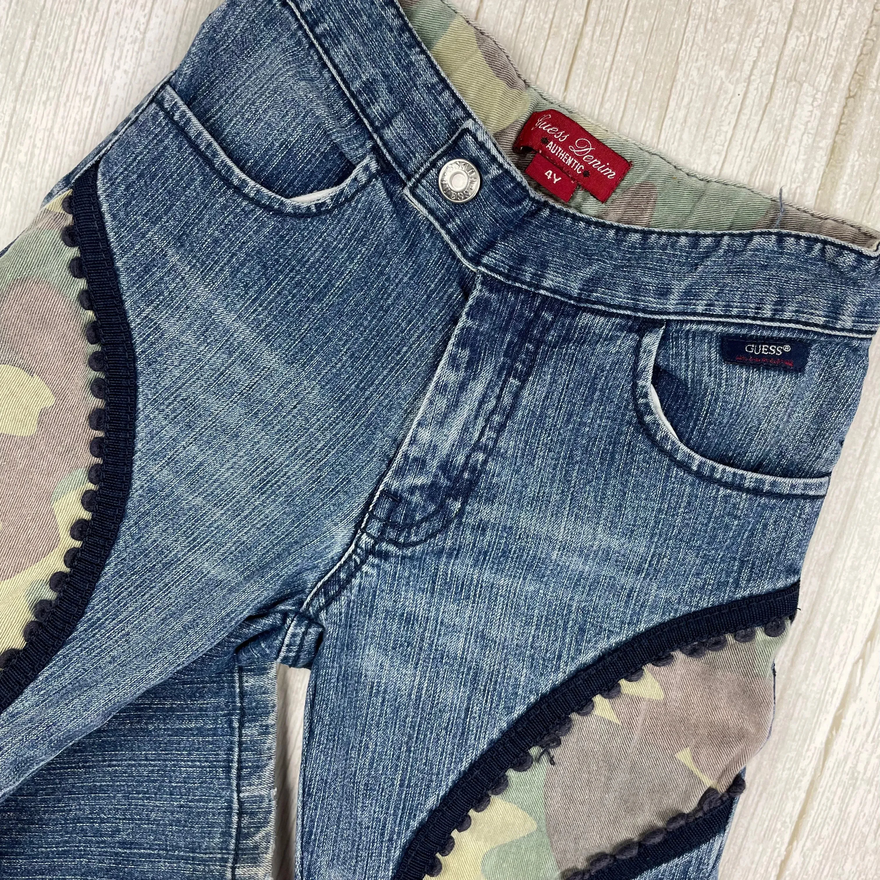 Guess Panelled Front Boot Flare Girls Jeans - Size 4Y