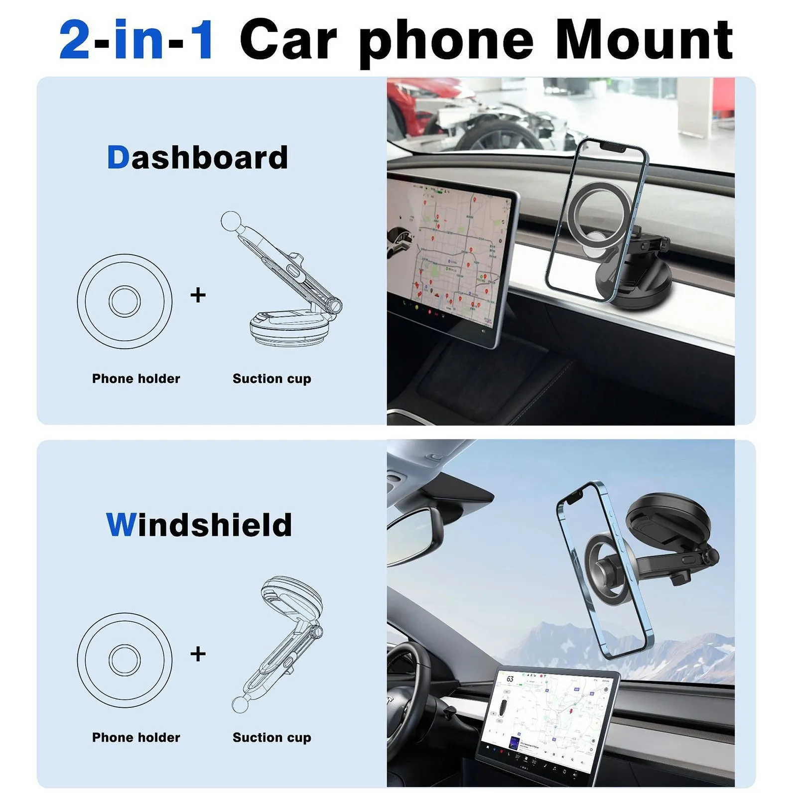 Magnetic Phone Holder For Car Compatible For Magsafe 360 Rotation