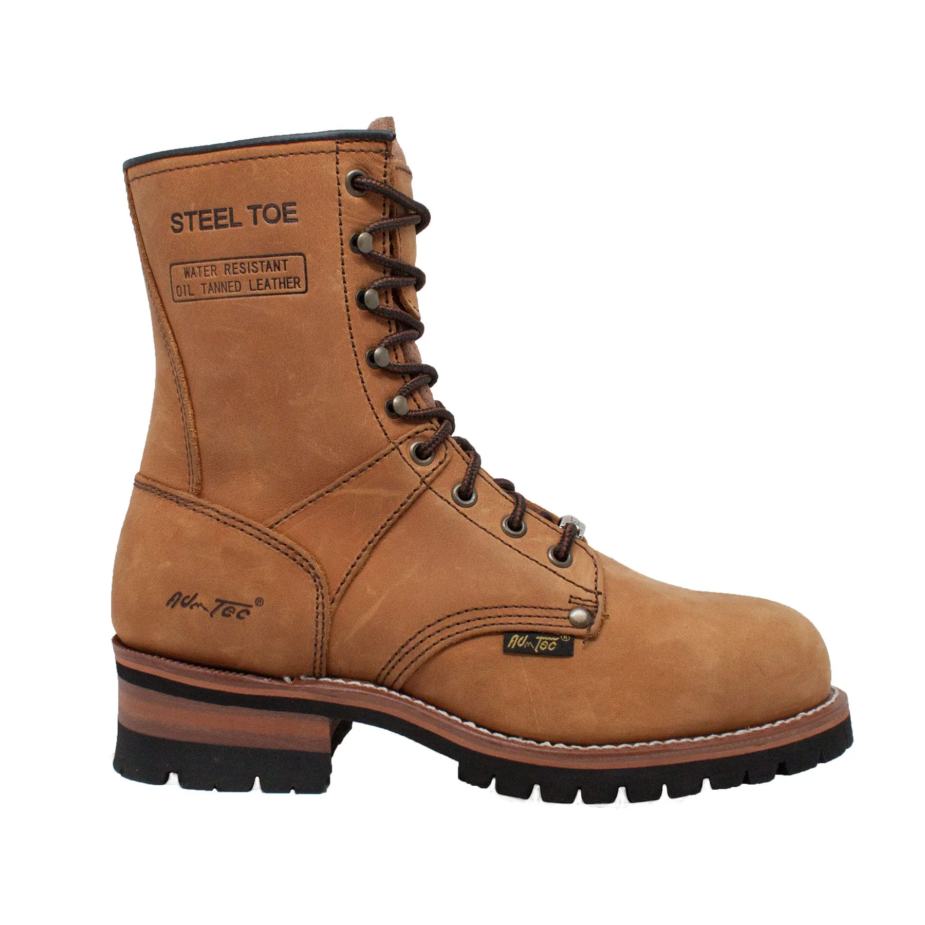 Men's 9" Brown Waterproof Steel Toe Logger - 1740WP