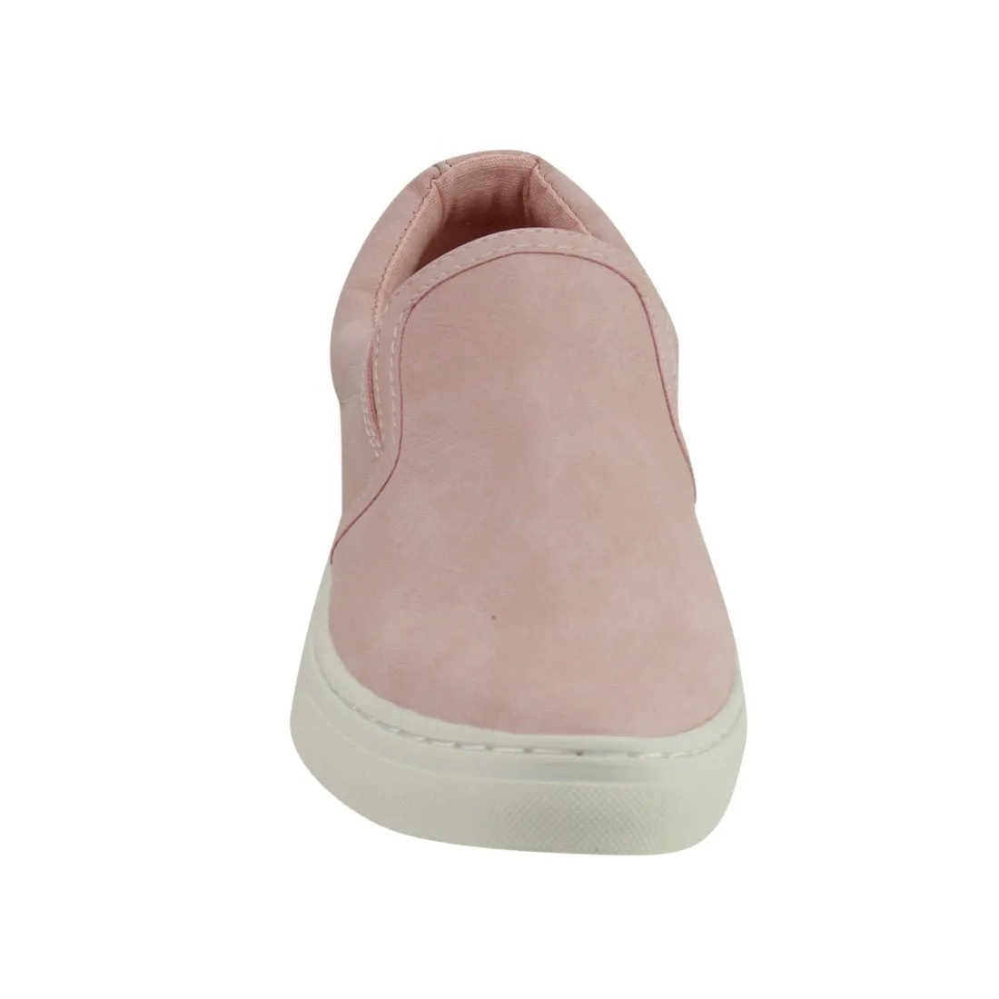 Soda Women's Closed Toe Elastic Side White Rubber Sole Loafer Slip On