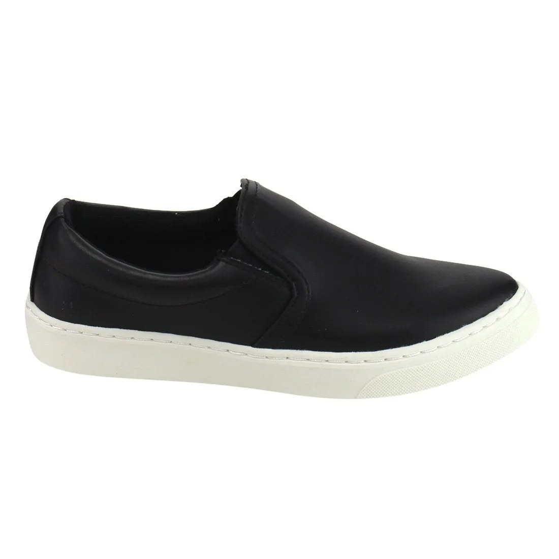 Soda Women's Closed Toe Elastic Side White Rubber Sole Loafer Slip On