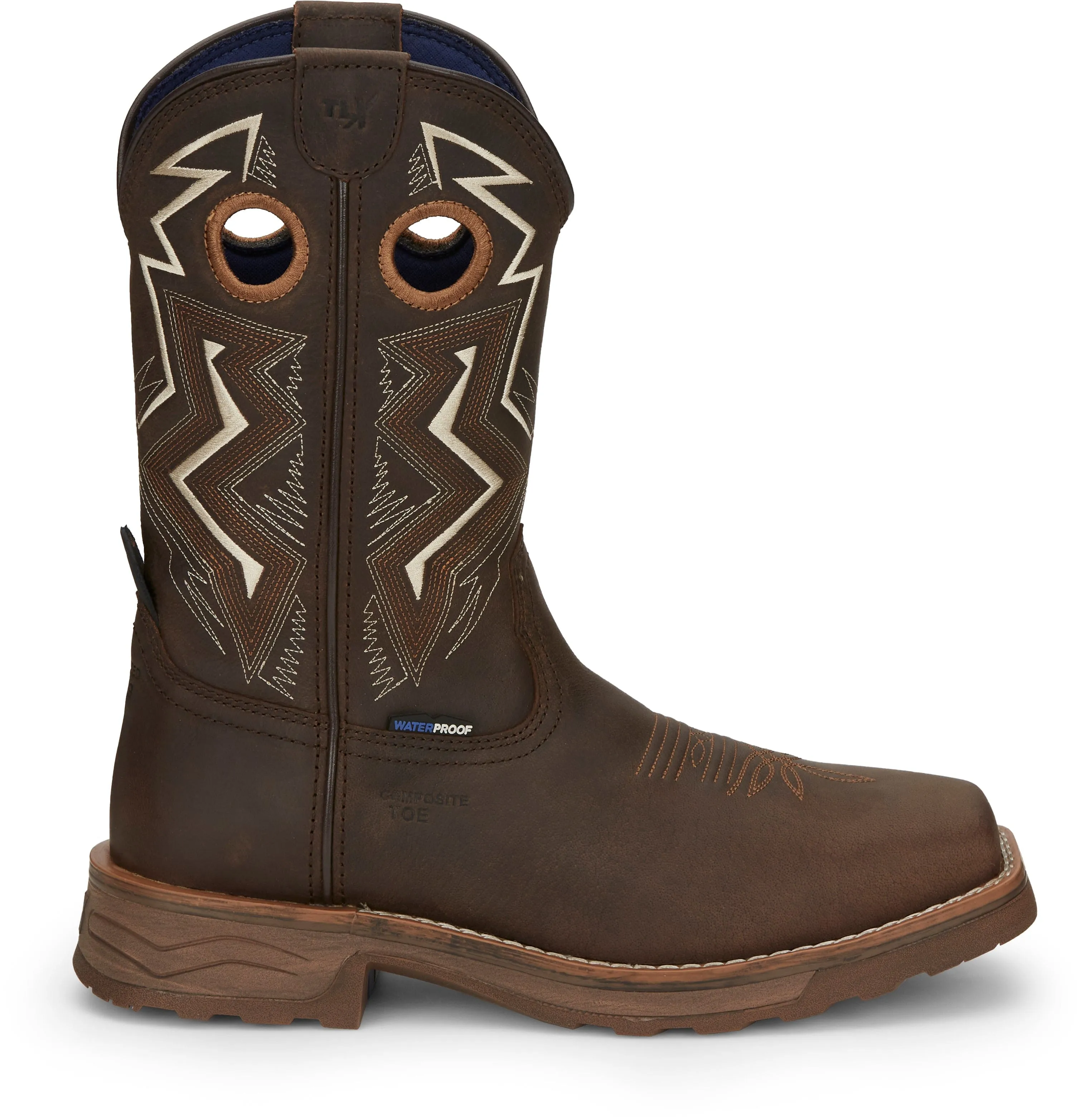 Tony Lama Men's Force Dark Brown 11" Wide Square Composite Toe Waterproof Work Boots TW3403
