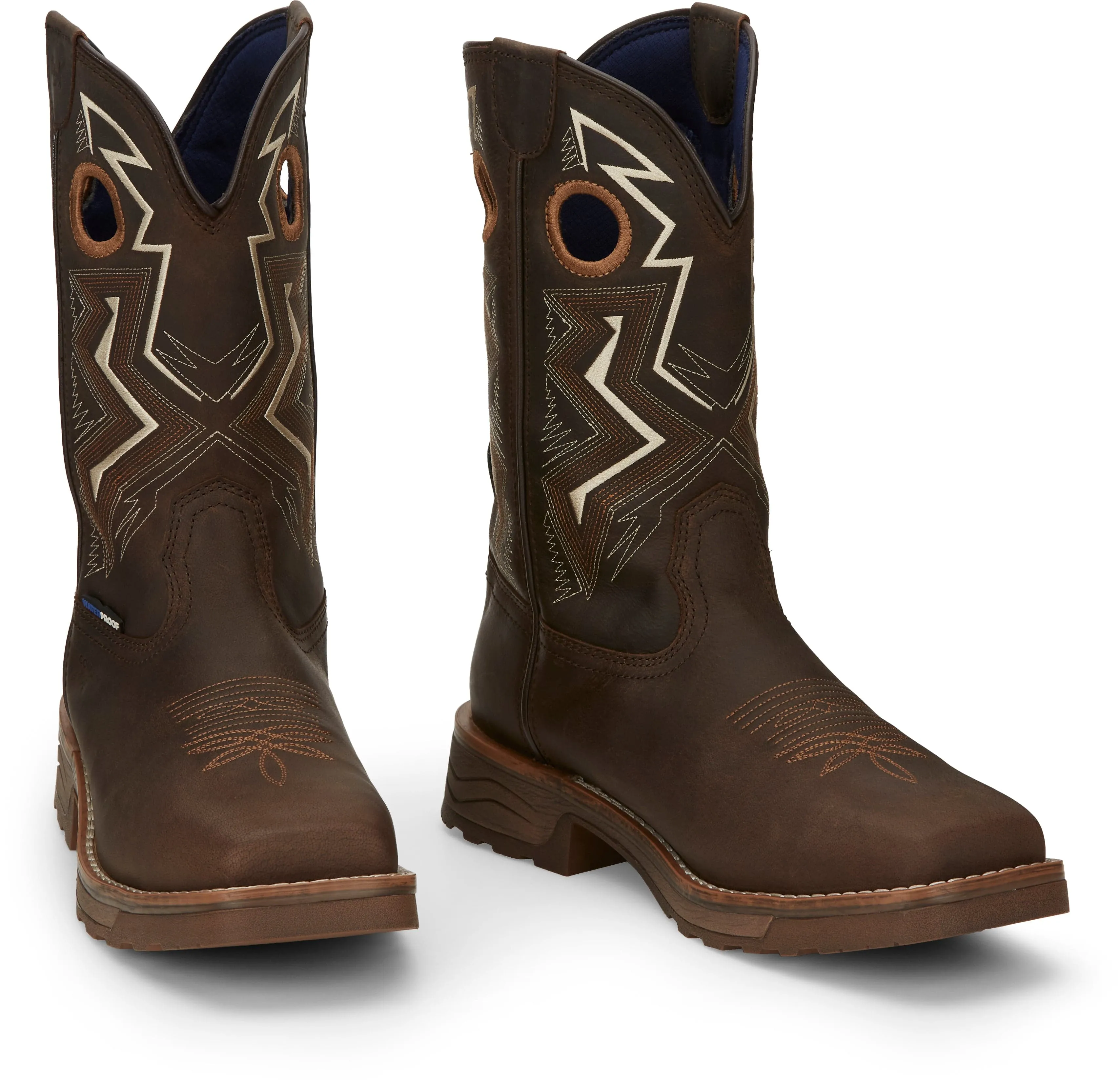 Tony Lama Men's Force Dark Brown 11" Wide Square Composite Toe Waterproof Work Boots TW3403