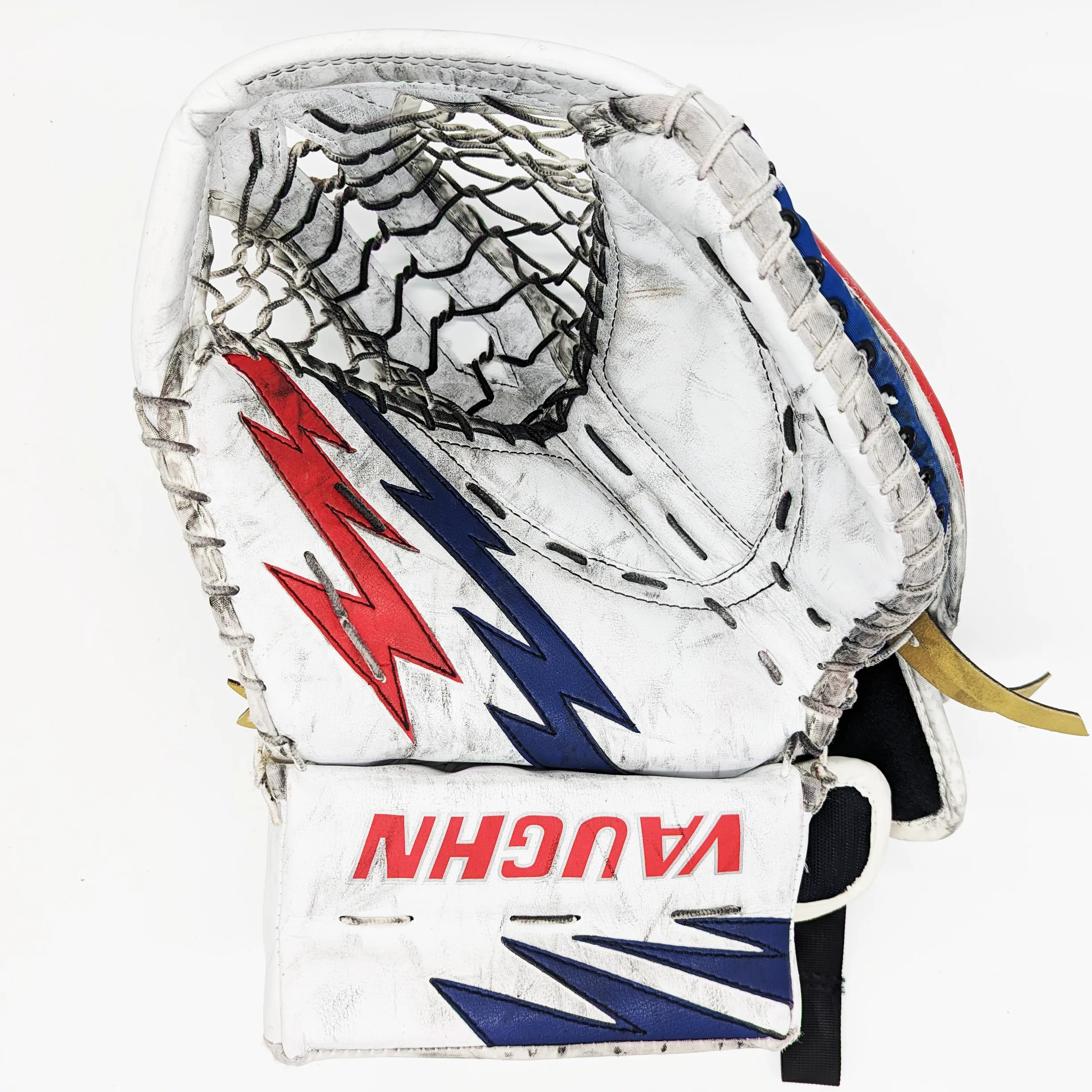 Vaughn Velocity V9 - NCAA Pro Stock Full Goalie Set (White/Blue/Red)