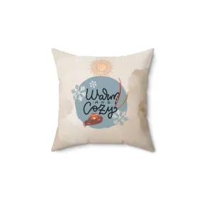 Warm and Cozy Spun Polyester Square Pillow – Perfect Home Decor for Fall & Winter